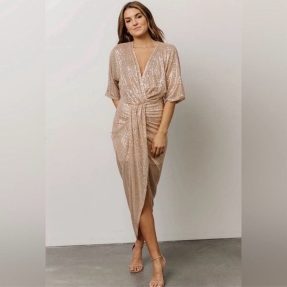NWT Baltic Born Dova Sequin Midi Gown | Rosé